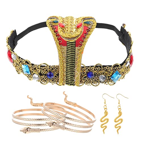 Mikinona 1 Satz Schlangenarm Manschetten und Haarschmuck für Damen Ägyptisches Kostümzubehör Teiliges für Karneval Mottoparty und Festivals Wiederverwendbar Stilvolles Accessoire für von Mikinona