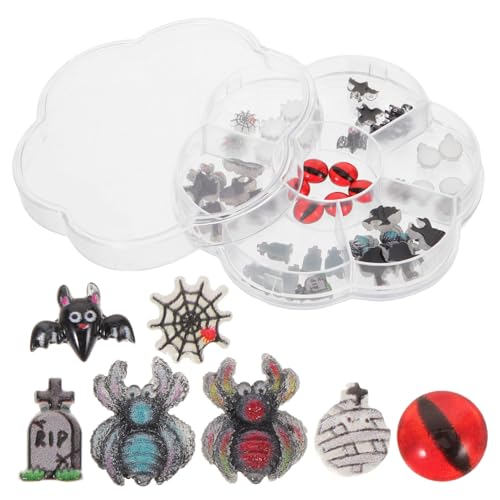 Mikinona 1 Schachtel Halloween Nail Art Charms Mini Manicure Zubehör Kreative Resin Dekorationen Geister Spinnen Fledermäuse für DIY Party Make-up Mikinona 1 Schachtel Halloween Nail Art Charms Mini Manicure Zubehör Kreative Resin Dekorationen Geister Spinnen Fledermäuse für DIY Party Make-up von Mikinona