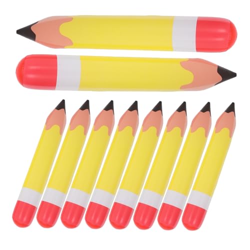 Mikinona 10 Stück Aufblasbare Bleistifte Bunte Deko für Schulfeiern PVC Luftballons für Geburtstagspartys und Klassenraumdekoration Gelb Mikinona 10 Stück Aufblasbare Bleistifte Bunte Deko für Schulfeiern PVC Luftballons für Geburtstagspartys und Klassenraumdekoration Gelb von Mikinona