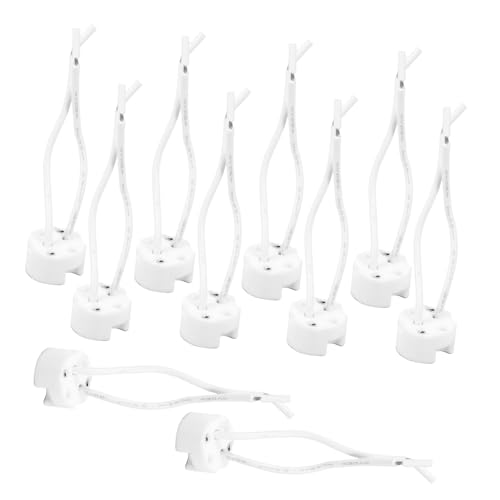Mikinona 10 Stück Keramik Lampenfassung mit Silikondraht Hitzebeständiger Lampensockel für LED Leuchtmittel Ersatz für Innen und Außenbeleuchtung Vielseitig Einsetzbar Mikinona 10 Stück Keramik Lampenfassung mit Silikondraht Hitzebeständiger Lampensockel für LED Leuchtmittel Ersatz für Innen und Außenbeleuchtung Vielseitig Einsetzbar von Mikinona