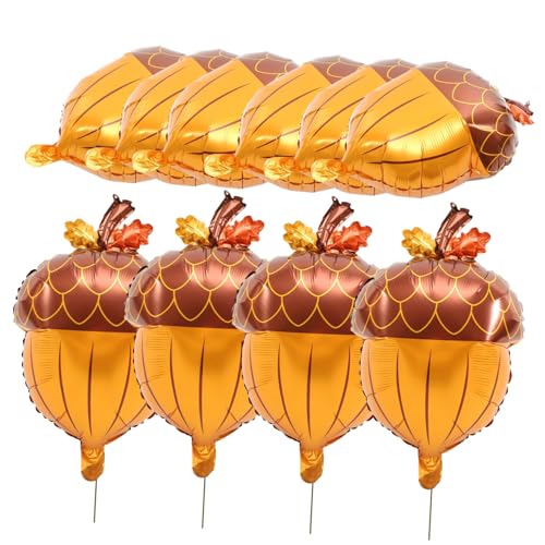 Mikinona 10 Stück Teiliges Aluminium Pinienkegelform Herbstliche Partydeko Thanksgiving Ballons für Festliche Raumgestaltung und Unvergessliche Feierlichkeiten von Mikinona