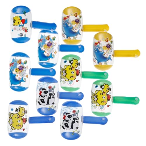 Mikinona 10 Stück Teiliges Aufblasbares Hammer mit Glocke Lustiges Klingelgeräusch Leichte Kinderhämmer in Zufälligen Farben für Party Pool und Outdoor Spielspaß Zufällige von Mikinona