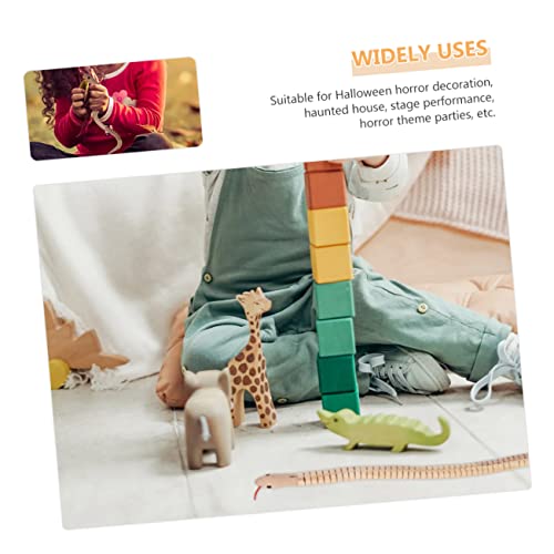 Mikinona 10 Stück Teiliges Holzschlangen Realistisch Flexible Gelenke Gruseliges Halloween Sicherer Kinderparty Spaß für Mädchen und Jungen Schaurige Mitgebsel und Familienaktivitäten von Mikinona