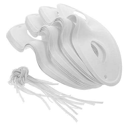 Mikinona 10 Stück Teiliges Weiße Pappmasken zum Bemalen DIY Blanko Masken für Karneval Halloween und Party Unbemalte Faschingsmasken für Erwachsene und Kreative Dekoration von Mikinona