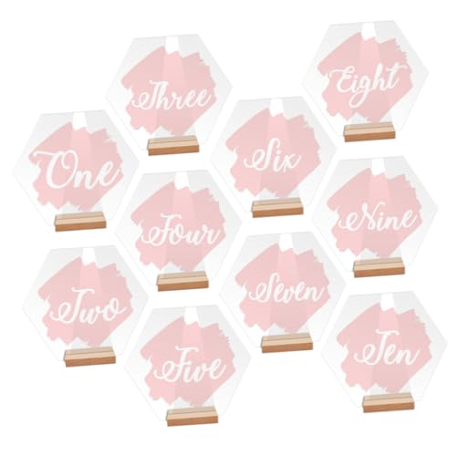 Mikinona 10 Stück Tisch Nummernschild Tischschilder Für Veranstaltungen Nummer Der Veranstaltungstabelle Nummer Des Hochzeitstisches Hochzeitstischdekoration Zahlen Gold Party Rosa Acryl von Mikinona