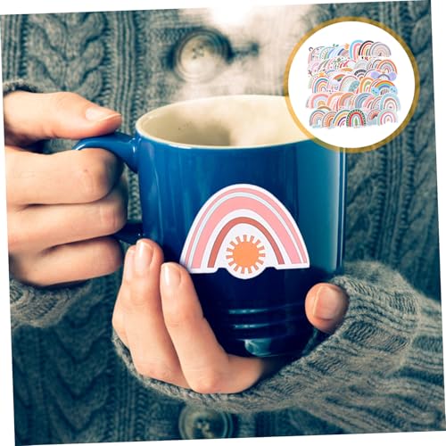 Mikinona 100 Stck Kleine Boho Regenbogen Aufkleber Wasserfeste Dekorative Sticker für Wasserflasche Scrapbook Laptop Langlebige Papieraufkleber für Vielseitige Dekoration von Mikinona