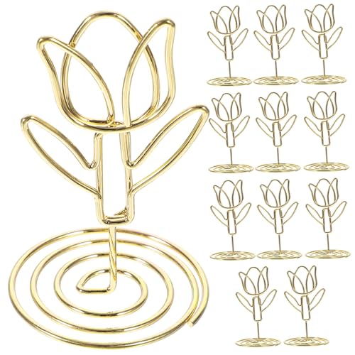 Mikinona 10Stücke Tulpenform Fotohalter Aus Tischkartenhalter Für Hochzeiten Clip Halter Für Tische Dekorative Clips Für Menükarten Und Platzkarten von Mikinona