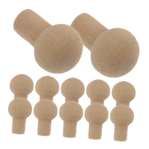 Mikinona 12 Stück Möbelgriffe Sichere Mini Türgriffe aus Hochwertigem Holz als Puppenhaus Zubehör und DIY Möbel Ersatzteile von Mikinona