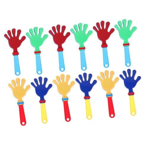 Mikinona 12 Stück Teiliges Kunststoff Handklapper Leicht und Sicher für Partyspaß und Aufmerksamkeit Handklatscher Noisemaker für Kinderfeste und Geschenkideen Zufällige von Mikinona