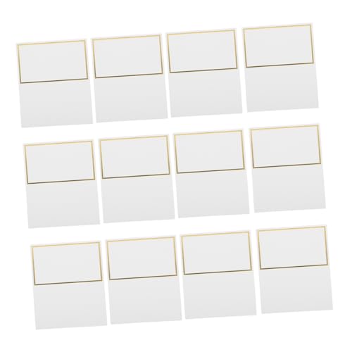 Mikinona 120 Stück Tischkarten Willkommen Blanko-Klappkarten Gruß Sitz Ort Bankette visitenkarten platzkarte Tischdekoration Tischset Hochzeitstisch Zeltkarten Hochzeitstischkarte Papier von Mikinona