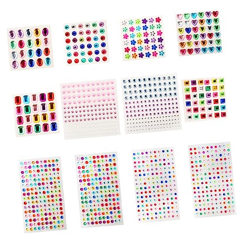 Mikinona 12Blätter Dekoration Selbstklebende Acryl Strasssteine für DIY Maniküre Glitzer Ornamente für Nägel Körper und Bastelprojekte für Feste und Weihnachten Mikinona 12Blätter Dekoration Selbstklebende Acryl Strasssteine für DIY Maniküre Glitzer Ornamente für Nägel Körper und Bastelprojekte für Feste und Weihnachten von Mikinona