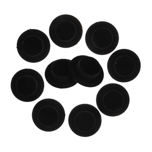 Mikinona 15 Stück Teiliges Miniatur Puppenhüte aus Schwarzem Velours Dekorative DIY Handwerks-Accessoires für Schneemann Puppen und Kreative Bastelprojekte Liebevoll Gestaltete Mini-hüte von Mikinona