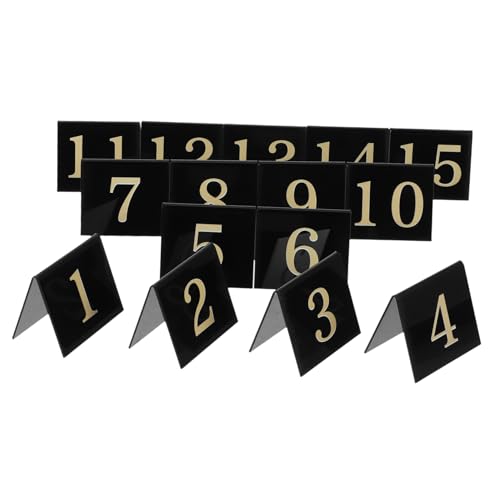 Mikinona 15 Stück Teiliges Tischnummern Marker aus Doppelseitige Zahlen für Restaurant Detective Party und Dekoration Zahlen Robust und Lesbar von Mikinona