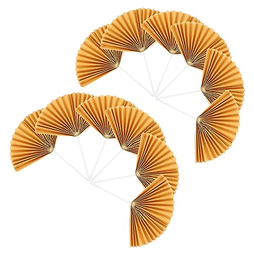 Mikinona 16 Stück Teiliges Faltfächer Kuchendeko Papier Fächer Tortenstecker für Geburtstagsfeiern Hochzeiten Festlichkeiten Diy Obst Dekoration von Mikinona