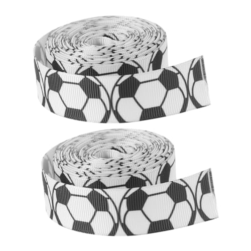 Mikinona 2 Rollen Fußball Dekorationsband pro Rolle Geschenkband für Bastelprojekte Hochzeiten Partys und Heimdekorationen von Mikinona