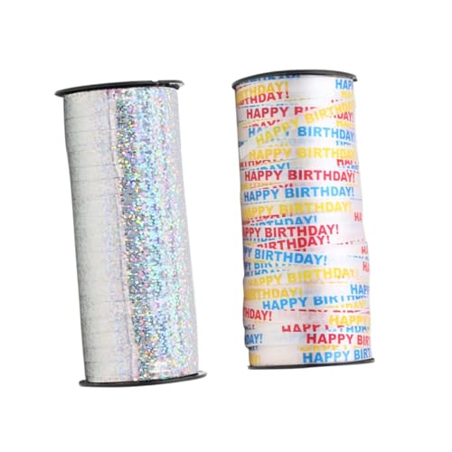 Mikinona 2 Rollen Yards Glänzende Luftballon schnur in Weiß und Silber Dekoratives Geschenkband für Geburtstag Hochzeit und Party Festliche Glänzende Geschenkverpackung und Ballon deko von Mikinona