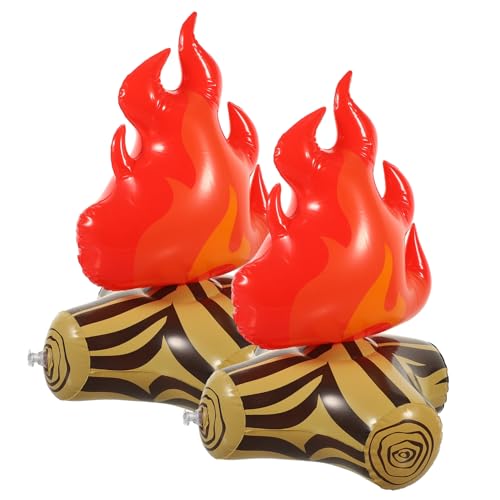 Mikinona 2 Stück Aufblasbares Deko mit Realistischem Flammeneffekt Leicht Aufblasbar und Tragbar für Camping Party und Outdoor Dekoration Mikinona 2 Stück Aufblasbares Deko mit Realistischem Flammeneffekt Leicht Aufblasbar und Tragbar für Camping Party und Outdoor Dekoration von Mikinona