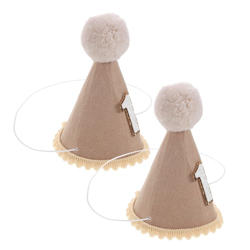 Mikinona 2 Stück Geburtstags Partyhüte aus Filz für Kappen mit Pompons für Jungen und Mädchen Fotorequisiten für Feiern und Bastelarbeiten Mikinona 2 Stück Geburtstags Partyhüte aus Filz für Kappen mit Pompons für Jungen und Mädchen Fotorequisiten für Feiern und Bastelarbeiten von Mikinona