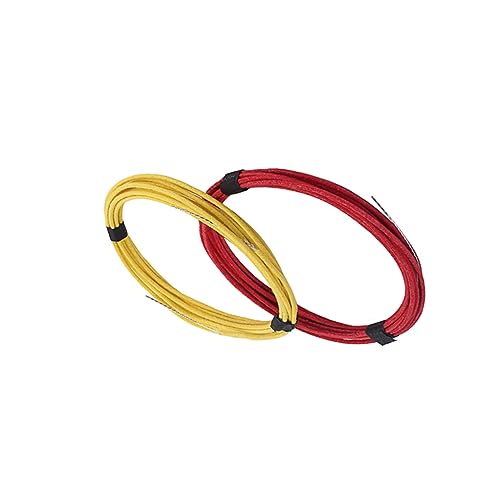 Mikinona 2 Stück Vintage Gitarren Pickup Draht Awg Vorverzinnt Stoff Push Back für Gitarrenverkabelung Langlebig und Einfach zu Löten Rot und Gelb von Mikinona