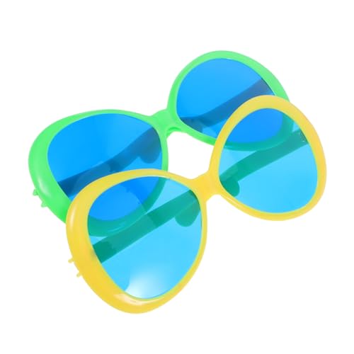 Mikinona 2 Stücke Große Hawaii Sonnenbrillen Lustige Strandbrillen für Sommerpartys Fotorequisiten und Luau Dekorationen Extravaganter Stil für und Feiern von Mikinona