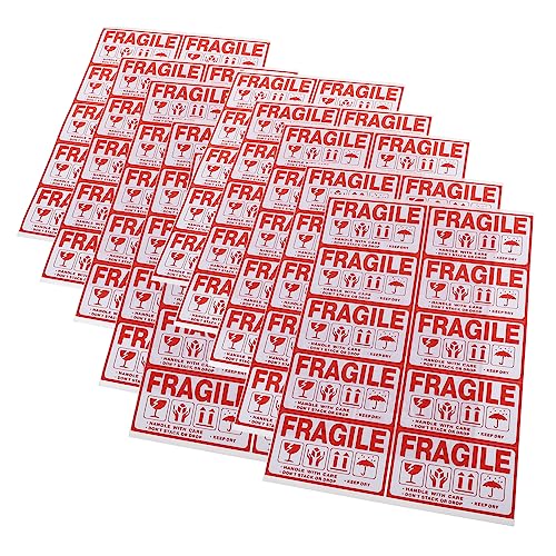 Mikinona 20 Blatt Rote Selbstklebende Fragile Sticker Versandetiketten für Zerbrechliche Pakete Stark Haftend Warnhinweis Aufkleber für Sichere Verpackung und Transport Mikinona 20 Blatt Rote Selbstklebende Fragile Sticker Versandetiketten für Zerbrechliche Pakete Stark Haftend Warnhinweis Aufkleber für Sichere Verpackung und Transport von Mikinona