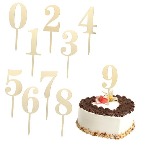 Mikinona 20 Stück Große Teilige Zahlen Cake Topper aus Robustem Acryl Goldfarbene Zahlen Je Zweimal Wiederverwendbar Vielseitig für Geburtstags und Jubiläumstorten Einfache Anwendung ohne Mikinona 20 Stück Große Teilige Zahlen Cake Topper aus Robustem Acryl Goldfarbene Zahlen Je Zweimal Wiederverwendbar Vielseitig für Geburtstags und Jubiläumstorten Einfache Anwendung ohne von Mikinona