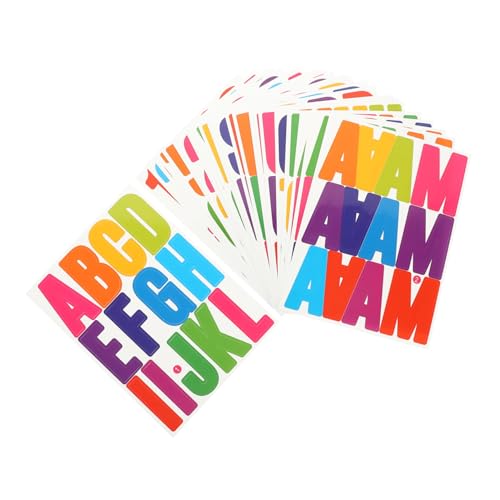 Mikinona 24 Blatt Bunte Buchstaben Aufkleber Wasserdichte Alphabet Sticker für Briefkästen Poster und Diy Projekte für Kreative Bastelideen und Beschriftungen von Mikinona