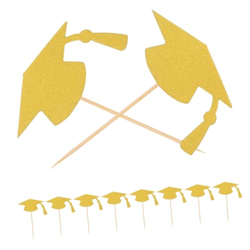 Mikinona 24 Stück Abschluss Hut Cupcake Toppers für Kreative Tortendekorationen Einfache Anwendung für Abschlussfeiern Schulevents und Persönliche Mikinona 24 Stück Abschluss Hut Cupcake Toppers für Kreative Tortendekorationen Einfache Anwendung für Abschlussfeiern Schulevents und Persönliche von Mikinona