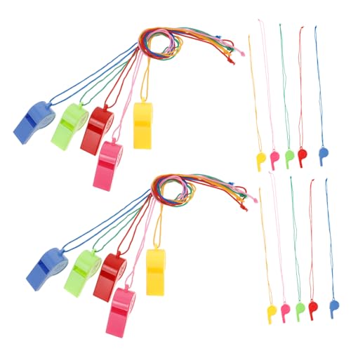 Mikinona 24 Stück Teiliges Buntes Pfeifen Multifunktionale Sport und Schiedsrichterpfeife Tragbare Überlebenspfeife für Outdoor für Training Fußballzubehör und Partys von Mikinona