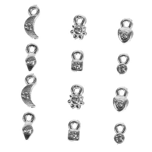 Mikinona 2Sätze Nagelkunst Charms Silberne Nageldekoration Für DIY Maniküre Vielseitig Einsetzbar Für Salon Zuhause Und Persönliche Verwendung Für Nageldesigns von Mikinona