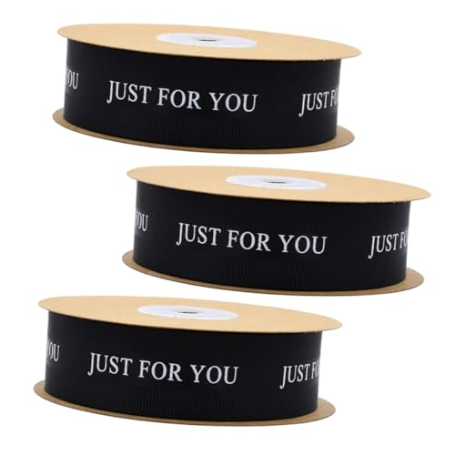 Mikinona 3 Rollen Hochwertiges Hochzeitsband Schwarz For You Schleifenband Breites Geschenkband Für Blumensträuße Einladungen Basteln Dekoration Feier von Mikinona