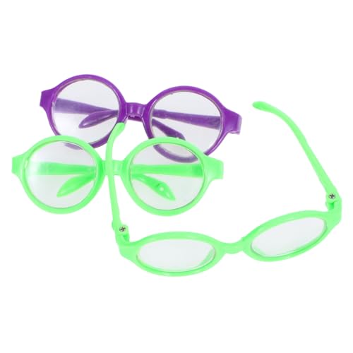 Mikinona 3 Stück Teiliges Puppenbrillen aus Brillen Deko für Puppen Leichte Vielseitige Accessoires in Zufälligen Farben für Puppenbekleidung und Fotoshooting Zufällige von Mikinona