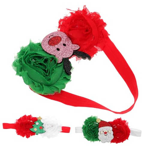 Mikinona 3 Stück Teiliges Stirnband Festlich Dehnbar Bequem Verstellbar Haarschmuck für Weihnachten Halloween Party für Mädchen von Mikinona