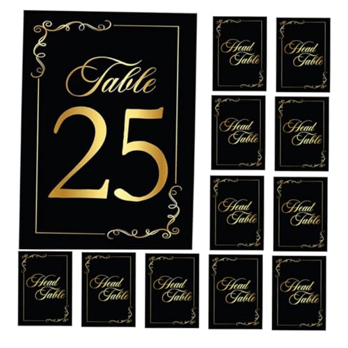 Mikinona 30 Stück Teiliges Tischkarten mit Nummern Doppelseitig Goldgeprägt Schwarze Platzkarten für Hochzeit Bankett Restaurant Party Praktische Sitznummerierung und Festliche Tischdeko von Mikinona