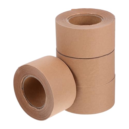 Mikinona 4 Rollen Wasseraktiviertes Papierband Packband aus Kraft braunes Bastelband Versandklebeband selbstklebendes Kartonband Kraftpapier Hellbraun Mikinona 4 Rollen Wasseraktiviertes Papierband Packband aus Kraft braunes Bastelband Versandklebeband selbstklebendes Kartonband Kraftpapier Hellbraun von Mikinona