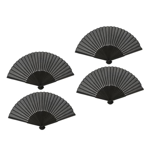 Mikinona 4 Stück Faltbarer Handfächer Chinesischer Retro Stil Tanzfächer Schwarz für Performance Dekoration Mikinona 4 Stück Faltbarer Handfächer Chinesischer Retro Stil Tanzfächer Schwarz für Performance Dekoration von Mikinona