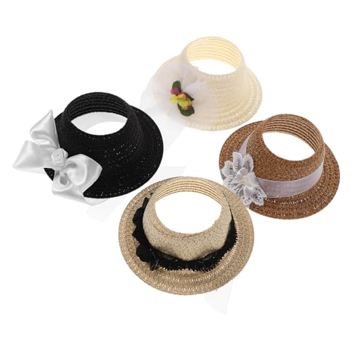 Mikinona 4 Stück Puppenhut Zubehör Miniatur Zylinder Haar Accessoire Hüte DIY Mini Hüte Zylinder Bowler Hut Zum Basteln Zum Basteln Haar Accessoires von Mikinona