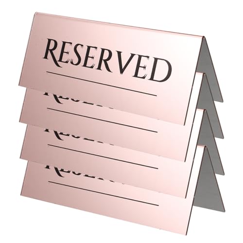 Mikinona 4 Stück Reservierte Tischkarten aus für Hochzeiten und Veranstaltungen Platzkarten mit Klarer Beschriftung für Restaurant Feier und Gästeanmeldung Roségold Mikinona 4 Stück Reservierte Tischkarten aus für Hochzeiten und Veranstaltungen Platzkarten mit Klarer Beschriftung für Restaurant Feier und Gästeanmeldung Roségold von Mikinona