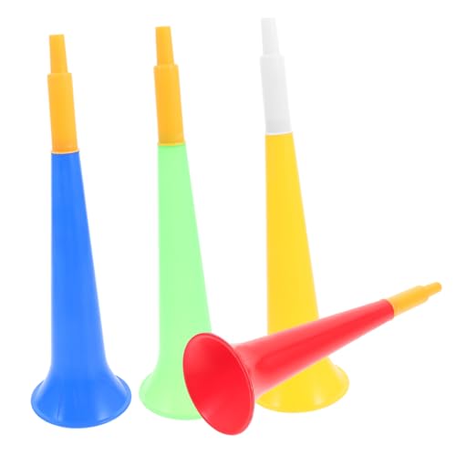 Mikinona 4 Stück Teiliges Fußball Tröten aus Langlebigem Kunststoff Lauter Noise Maker für Party und Sport Event Requisiten zum Anfeuern bei Fußballspielen und Festen von Mikinona
