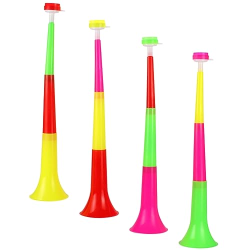 Mikinona 4 Stück Teiliges Teleskop Trompeten Party Horns Laute Cheerleading Requisiten Bunte Fußball Fanartikel für Erwachsene Zufällige Farbe Zufällige Farbe von Mikinona