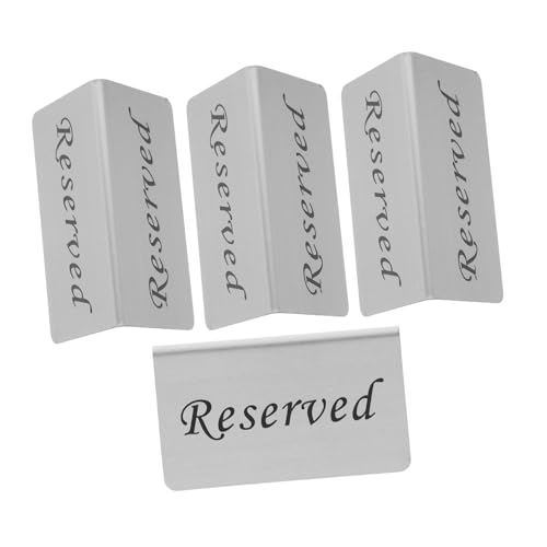 Mikinona 4 Stück Tisch Reserviert Bank Hochzeit Braut Tischschild Für Faltbar Blumen- Favorisieren Rechteckig Willkommen Klein Reservierung Unser Name Weg Das Rostfreier Stahl Silver von Mikinona