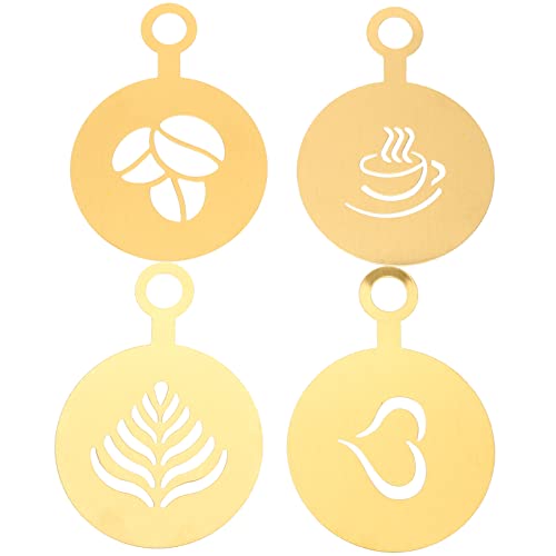 Mikinona 4 Teiliges Kaffee Zugmuster Formwerkzeug Kaffee Kunst Schablonen Milchkaffee Schablonen Latte Art Herz Stahlschablone Kaffeeförmige Latte Art Schablonen Dampfender Edelstahl Mikinona 4 Teiliges Kaffee Zugmuster Formwerkzeug Kaffee Kunst Schablonen Milchkaffee Schablonen Latte Art Herz Stahlschablone Kaffeeförmige Latte Art Schablonen Dampfender Edelstahl von Mikinona