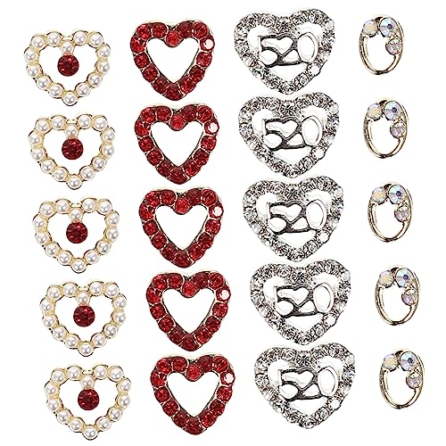 Mikinona 40 Stück Herzförmige Nail Art Dekorationen Diy Nagel Charms für Kreative Maniküre für Nageldesign und Bastelprojekte für Handarbeit und von Mikinona