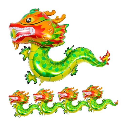 Mikinona 5 Stück Teiliges Chinesische Neujahrs-luftballons Drachenform Aluminiumfolie Cartoon Luftballons für Partydekoration und Erwachsene Geeignet Leicht Aufzublasen Langlebig Grün Mikinona 5 Stück Teiliges Chinesische Neujahrs-luftballons Drachenform Aluminiumfolie Cartoon Luftballons für Partydekoration und Erwachsene Geeignet Leicht Aufzublasen Langlebig Grün von Mikinona