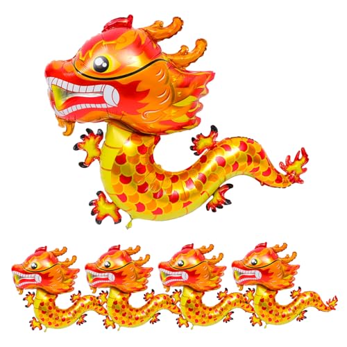 Mikinona 5 Stück Teiliges Chinesisches Neujahrs Langlebigen Aluminiumfolie-drachenballons Lebensechte Niedliche Partydekoration für Frühlingsfest Kinderfreundlich Leicht Vielseitig Mikinona 5 Stück Teiliges Chinesisches Neujahrs Langlebigen Aluminiumfolie-drachenballons Lebensechte Niedliche Partydekoration für Frühlingsfest Kinderfreundlich Leicht Vielseitig von Mikinona
