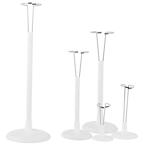 Mikinona 5 Stück Teiliges Puppenständer Weiß Höhenverstellbar Robuster und Doll Support Display Halter Für Figuren Präsentation Sammler von Mikinona