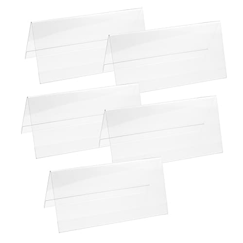 Mikinona 5 Stück Tischaufsteller Doppelseitig Transparent Wiederverwendbar Platzkartenhalter für Hochzeit Party Büro Modernes Design Bpa Frei Mikinona 5 Stück Tischaufsteller Doppelseitig Transparent Wiederverwendbar Platzkartenhalter für Hochzeit Party Büro Modernes Design Bpa Frei von Mikinona