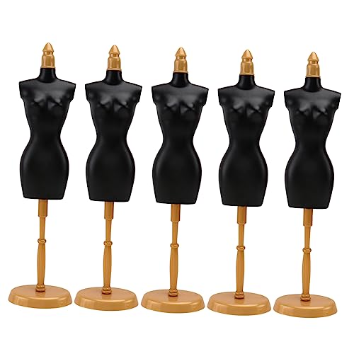 Mikinona 5 Teiliges Miniatur Puppen Kleiderbügel Abnehmbare DIY Schaufensterpuppen Ständer aus Umweltfreundlichem Kunststoff Stabile Puppenhaus Deko für Kleine Kleidung und Accessoires von Mikinona