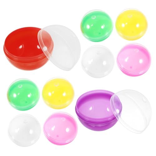 Mikinona 50 Stück Bunte Teilbare Plastikfüllkugeln zum Befüllen Leere Kapseln für Spielzeugautomaten Partygeschenke Süßigkeitenverpackung und Kreative Überraschungen von Mikinona