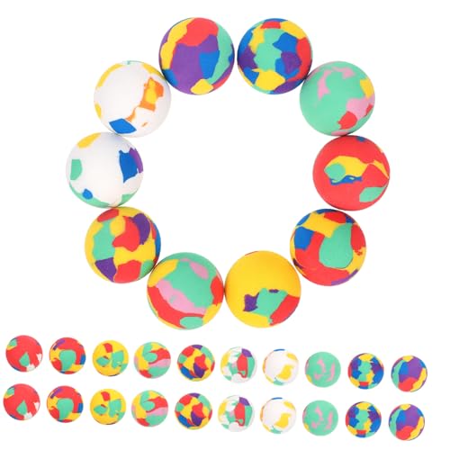 Mikinona 50 Stück Teiliges EVA Elastikbälle Bunte Kleine Flummis Anti stress Bälle Indoor Outdoor für Jungen Mädchen Farberkennung und Spielspaß von Mikinona